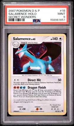 2007 Pokemon Diamond & Pearl Secret Wonders 18 Salamence Holo PSA 9 Mint - Image 1