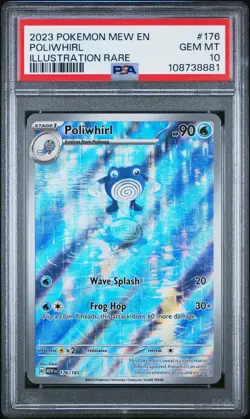 Pokemon Poliwhirl ENG 176/165 Scarlet & Violet 151 Illustration Rare Holo PSA 10 - Image 1
