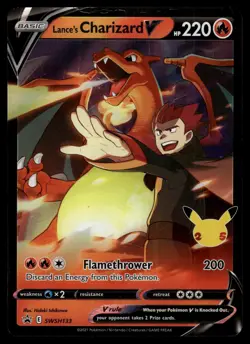 LANCE'S CHARIZARD V - SWSH133 Holo Promo Sword & Shield Promo Pokemon LP - Image 1