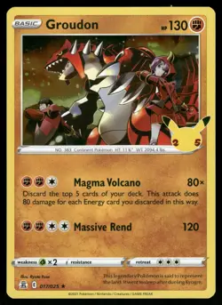 Groudon 017/025 Rare Celebrations Pokemon NM - Image 1
