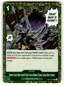 Demon Aura Nine Sword Style Asura Blades Drawn Dead OP12-037 Foil NM - Image 1