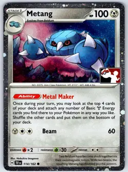 Metang 114/162 PRIZE PACK SERIES CARDS Common HOLO Stamped NEAR MINT - Image 1