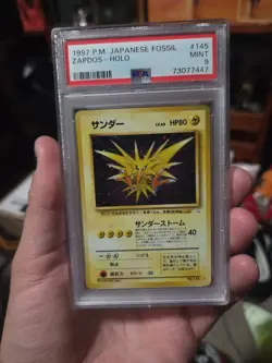 PSA 9 Zapdos No. 145 Holo Rare Japanese Fossil Pokemon Card - Image 1
