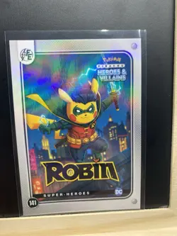Pikachu as Robin Holo DC Heroes & Villains Non-Pokemon Fan Art Card - Image 5