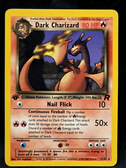 2000 Pokemon Dark Charizard 80 HP 21/82 1st Edition Rare Card - Image 1