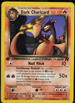 2000 Pokemon Dark Charizard 80 HP 21/82 1st Edition Rare Card - Image 2