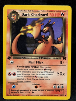 2000 Pokemon Dark Charizard 80 HP 21/82 1st Edition Rare Card - Image 4