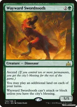 Wayward Swordtooth Rivals of Ixalan RIX 150 Rare NM - Image 1