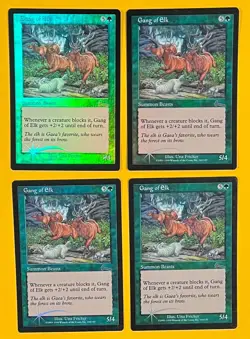 MTG GANG OF ELK (Foil) (x4) Urza's Legacy (OldManMTG 012-477) - Image 1