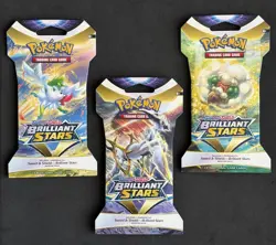 Pokemon TCG: Sword & Shield-Brilliant Stars Sleeved Booster Pack (Lot of 3) 820650809972 - Image 1
