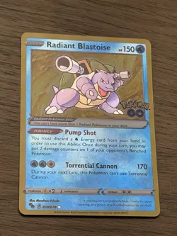 The Pokemon Company Radiant Blastoise 018/078 Pokemon GO Radiant Rare Holo EN - Image 1