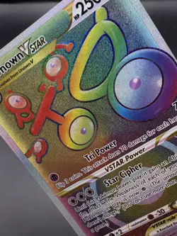 Unown VSTAR 199/195 Rainbow Rare Silver Tempest Pokemon Holo Near Mint - Image 5