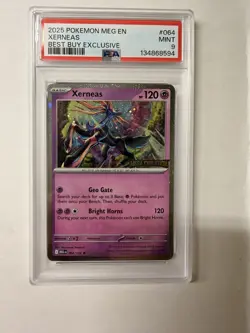 The Pokemon Company PSA 9 2025 Xerneas 064/132 MEG EN Best Buy Exclusive Holo - Image 5