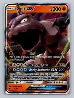 Pokemon Pokemon Hidden Fates #36/68 Onix GX - Image 1