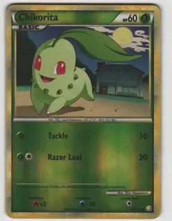 Chikorita Common HeartGold & SoulSilver 59/123 Reverse Holo Near Mint Pokemon - Image 1