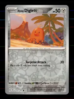 Alolan Diglett 122/191 Common Surging Sparks Pokemon Reverse Holo Near Mint - Image 1