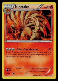 Ninetales 21/113 Rare Legendary Treasures Pokemon Lightly Played - Image 1