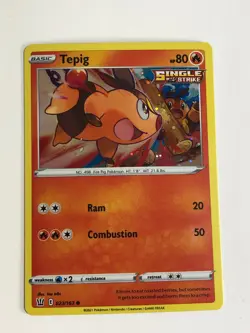 Pokemon TCG Promo Cosmos Holo Battle Styles Tepig 023/163 Near Mint - Image 1