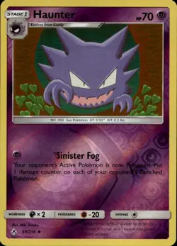 Haunter 69/214 Uncommon Unbroken Bonds Pokemon Reverse Holo Lightly Played - Image 1