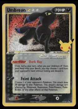 Umbreon Star 17/17 Holo Celebrations: Classic Collection Pokemon English MP - Image 1