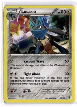 Pokemon TCG Lucario (63) 63/124 XY - Fates Collide Holo Rare LP - Image 1