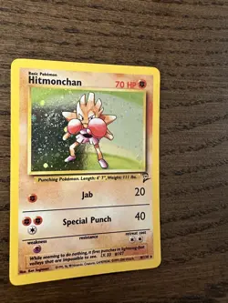 Pokemon TCG Hitmonchan Base Set 2 8/130 Holo Unlimited Holo Rare With Swirl - Image 3