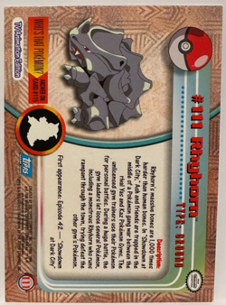 Rhyhorn #111 Topps Trading Cards Series 1 Pokemon - Image 2