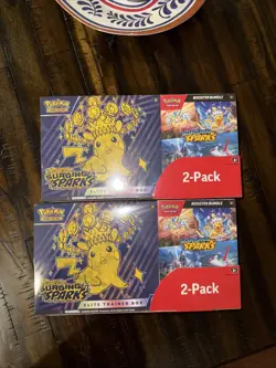 Pokemon Surging Sparks ETB Booster Bundle Costco 2-Pack (Lot of 2 Boxes) - Image 1