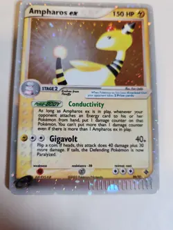 SWIRL Ampharos ex 89/97 EX Dragon Pokemon Card Holo Foil Rare MP+ Or LP- - Image 3
