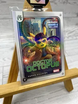 Pikachu as Cosplay Dr. Octopus Heroes & Villains Non-Pokemon Fan Art Holo Card - Image 2