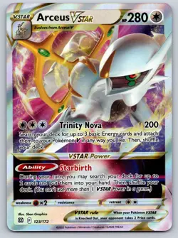 Arceus VSTAR Holo Ultra Rare SWSH09: Brilliant Stars 123/172 NM Pokemon Card TCG - Image 1