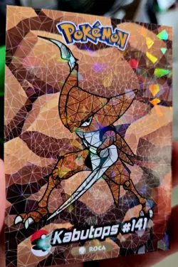 2025 POKEMON STAINED GLASS Crystal Card Kabuto Kabutops - Image 2