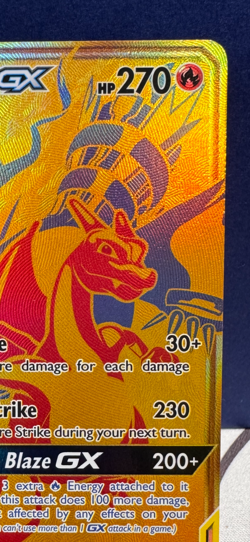 Reshiram & Charizard GX Gold Full Art Promo SM247 Pokemon Card Tag Team !! - Image 3