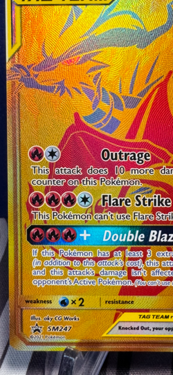 Reshiram & Charizard GX Gold Full Art Promo SM247 Pokemon Card Tag Team !! - Image 4