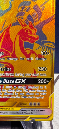 Reshiram & Charizard GX Gold Full Art Promo SM247 Pokemon Card Tag Team !! - Image 5