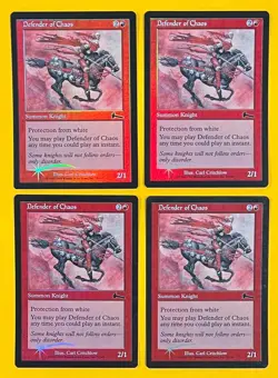 MTG DEFENDER OF CHAOS (Foil) (x4) Urza's Legacy (OldManMTG 012-459) - Image 1