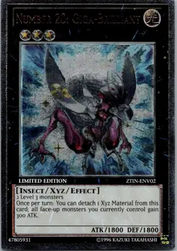 Yugioh Number 20: Giga-Brilliant ZTIN-ENV02 Limited Edition Ultimate Rare NM - Image 1