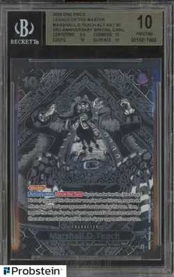 2025 One Piece OP12 English 3rd Anniversary Silver #093 Marshall D. Teach BGS 10 - Image 1