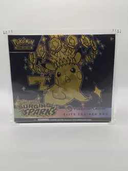 Surging Sparks Pokemon Center Elite Trainer Box ETB - Sealed + Acrylic Case - Image 1