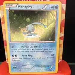 Manaphy XY190 Holo Promo Basic 70 HP English Pokemon Card TCG - Image 1
