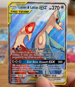 Custom made: Latios & Latias GX Tag Team Holo Full Art Custom Pokemon Card Print - Image 1