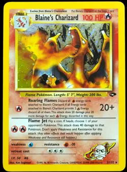 Blaine's Charizard Holo #2/132 NM/NM- Gym Challenge Pokemon Card - Image 1