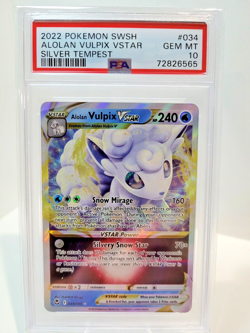 Pokemon 034/195 Alolan Vulpix Vstar Silver Tempest PSA 10 - Image 1