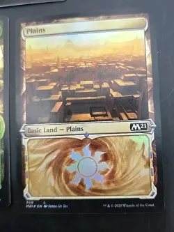 Collection of 1 Each Core Set 2021 Basic Lands MTG Showcase Foil Lightly Played - Image 4