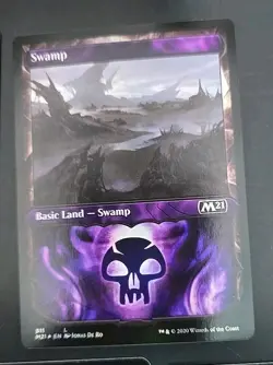 Collection of 1 Each Core Set 2021 Basic Lands MTG Showcase Foil Lightly Played - Image 5