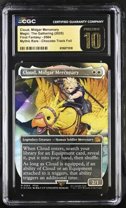 CLOUD, MIDGAR MERCENARY Final Fantasy Chocobo Track Foil CGC Pristine 10 MTG - Image 1