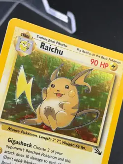 Raichu - 14/62 Fossil 1st Edition Holo Rare Pokemon - NM/LP - Image 3
