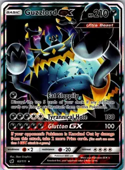 Guzzlord GX 63/111 Holo GX Rare Crimson Invasion Pokemon Near Mint - Image 1