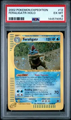 Pokemon TCG 2002 POKEMON EXPEDITION FERALIGATR-HOLO 12/165 PSA 6 Swirl - Image 1