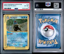 Pokemon TCG 2002 POKEMON EXPEDITION FERALIGATR-HOLO 12/165 PSA 6 Swirl - Image 3
